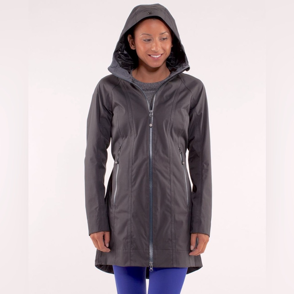 LULULEMON Right As Rain Jacket (Size 6 - Deep Coal)